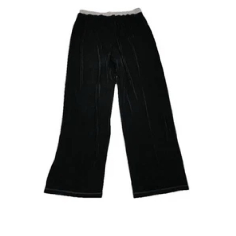 Chicos Size 2 Vintage USA Travelers Black Wide Pants Classic Preppy Academia